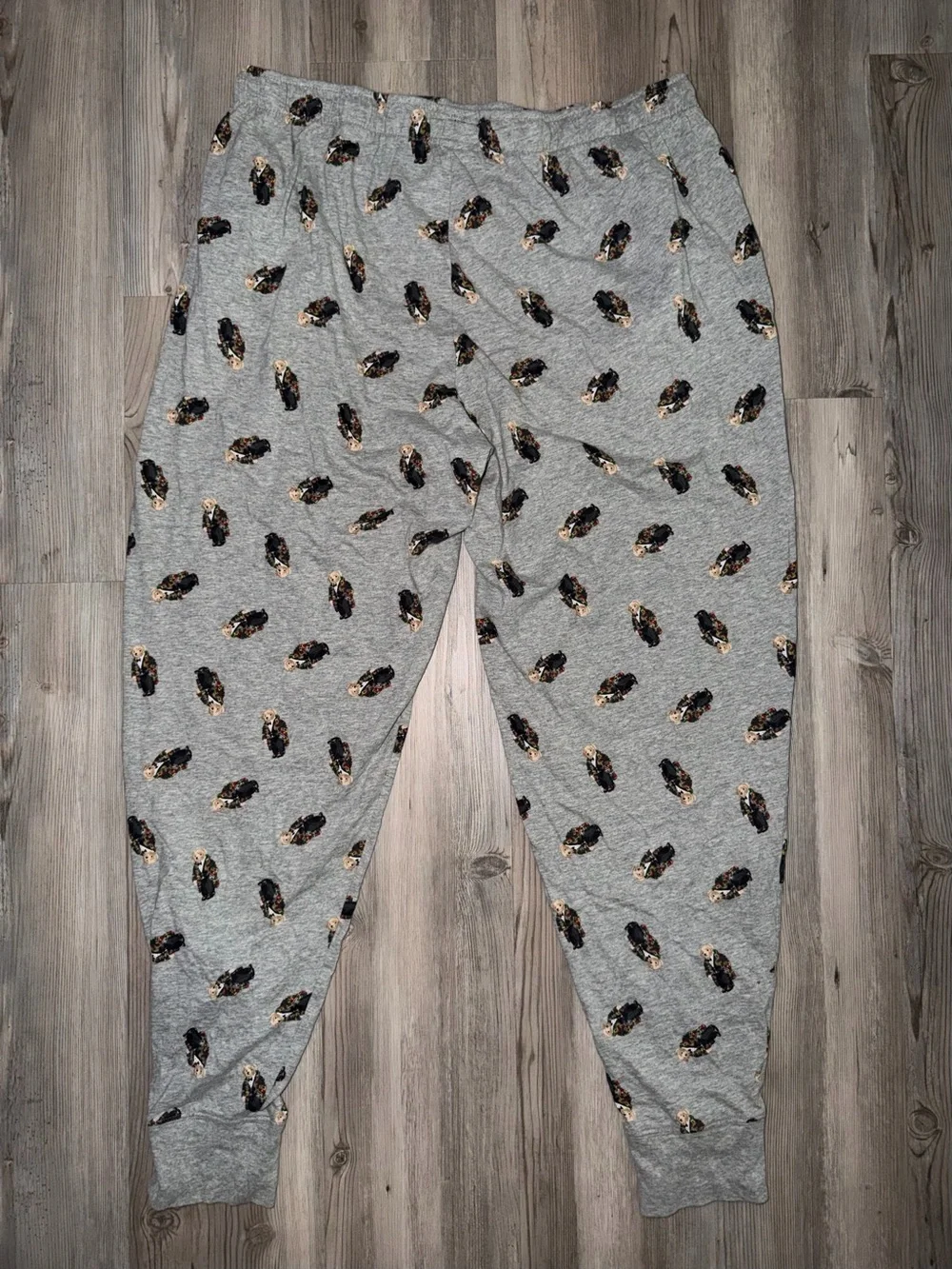 Polo Ralph Lauren Bear Print Jogger Pants Gray Mens Lounge PJ Bottoms XL
